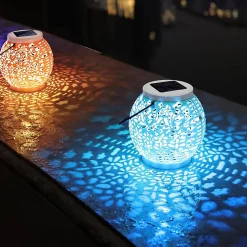 Lanterne Solaire Exterieur Jardin, Lot de 2 Lampes Solaires Suspendues LED Solar Lanternes Exterieure Décorative Lumière IP65