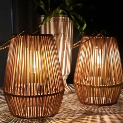 Lanterne Solaire Exterieur Jardin, 2 Lampes Solaire Exterieur IP65 fait à la main Suspendre Lanterne Solaire