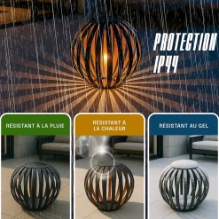 Lanterne Solaire Extérieur Boule D29CM LED - Éclairage Jardin Terrasse 3000K - Design Décoratif IP44 - 8h Autonomie - Groupe DDC