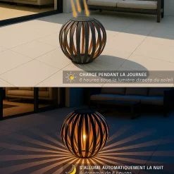 Lanterne Solaire Extérieur Boule D40CM LED - Éclairage Jardin Terrasse 3000K - Design Décoratif IP44 - 8h Autonomie - Groupe DDC