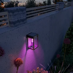 Lanterne solaire LED connectée Smart métal noir RGBW 250lm