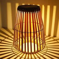 Lanterne solaire LED intégrée 1w Shady Lumisky marron mat l.33 x h. 44 cm