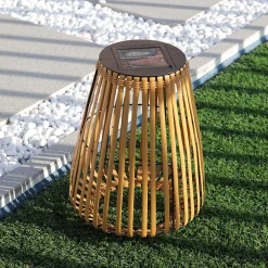 Lanterne solaire LED intégrée 1w Shady Lumisky marron mat l.33 x h. 44 cm