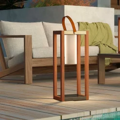 Lanterne solaire Seraphina Tall bois finition métal IP44 40lm