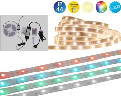 Le LED 'Stripe' outdoor 500 cm, 24 watts, blanc chaud, avec changement de couleur, dimmable, télécommande et accessoires inclus
