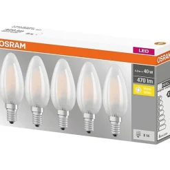 Led filament flamme dépolie 4W E14 blanc chaud boite de 5
