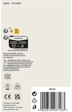 LED G95 680lm E27 6,5W Doré 2500K 230V