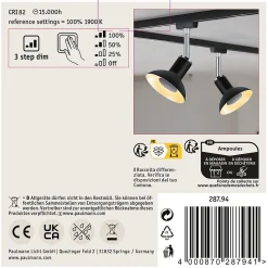 LED GU10 4,9W noir/doré 3step dim 230V