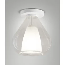 Lila - Plafonnier rond d.20cm Fabas Luce - Applique avec ampoule LED E27 MAX 40W - Transparent