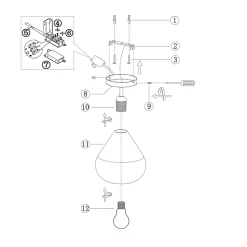Lila - Plafonnier rond d.20cm Fabas Luce - Applique avec ampoule LED E27 MAX 40W - Transparent