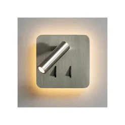 Liseuse carrée argentée double lumière LED multifonctionnelle - Bilbao