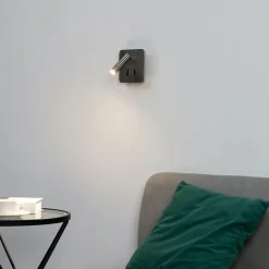 Liseuse carrée argentée double lumière LED multifonctionnelle - Bilbao