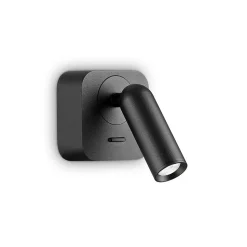 Liseuse carrée décorative LED noire, 3000K 3,5W