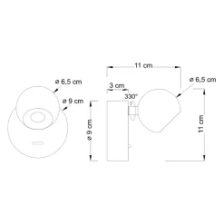 Liseuse noire discrète au design épuré LED intégrée - Loën