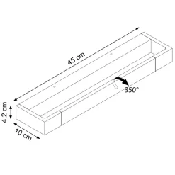 Longue applique blanche LED avec barre pivotante à 350 degrés - Orlène