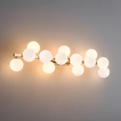 Longue applique dorée 13 verres blancs - Ambrosia