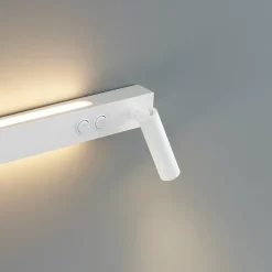 Longue applique murale blanche avec liseuse - Stanli