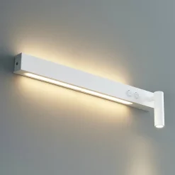 Longue applique murale blanche avec liseuse - Stanli