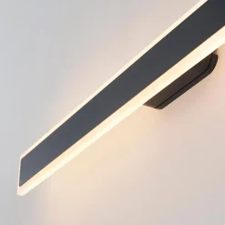 Longue applique noire 103 cm en aluminium IP54 - Mattea