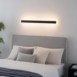 Longue applique noire 103 cm en aluminium IP54 - Mattea