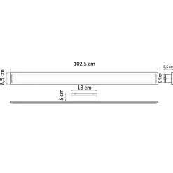 Longue applique noire 103 cm en aluminium IP54 - Mattea