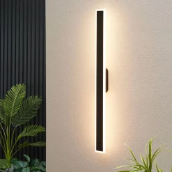 Longue applique noire 103 cm en aluminium IP54 - Mattea