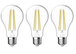 Lot 3 ampoules LED à filament GLS E27 1521lm 10.5W = 100W Ø7cm IPX4 Diall blanc neutre