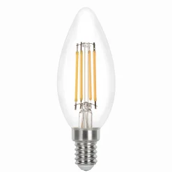 Lot 2 ampoules LED à filament flamme Jacobsen E14 470 lm 3.4W 40W blanc chaud transparent