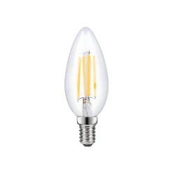 Lot 3 ampoules LED à filament flamme E14 470lm 3.4W = 40W Ø3.5cm Diall blanc chaud