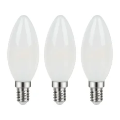 Lot 3 ampoules LED à filament flamme dépolie E14 470lm 3.4W = 40W Ø3.5cm Diall blanc chaud