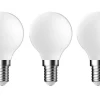 Lot 3 ampoules LED à filament mini globe E14 470lm 3.4W = 40W Ø4.5cm IPX4 Diall blanc chaud