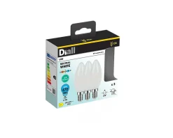 Lot 3 ampoules LED à filament flamme E14 470lm 3.4W = 40W Ø3.5cm Diall blanc neutre
