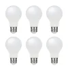 Lot 6 ampoules LED A60 E27 806lm 7.3W = 60W Ø6cm Diall blanc chaud