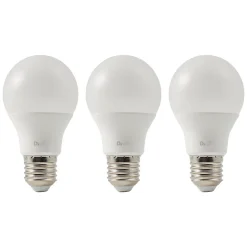 Lot 3 ampoules LED A60 E27 806lm 7.3W = 60W Ø6cm Diall blanc chaud