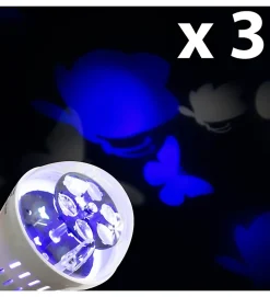Lot 3 Ampoules LED E27 projection motifs papillons Eclairage enfants