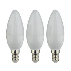 Lot 3 ampoules LED flamme E14 250lm 2.2W = 25W Ø3.5cm Diall blanc neutre