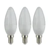 Lot 3 ampoules LED flamme E14 470lm 4.2W = 40W Ø3.5cm Diall blanc chaud