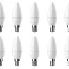 Lot 10 ampoules LED flamme E14 250lm 2.2W = 25W Ø3.5cm Diall blanc chaud