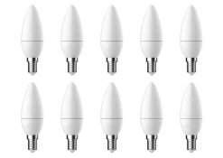 Lot 10 ampoules LED flamme E14 250lm 2.2W = 25W Ø3.5cm Diall blanc chaud