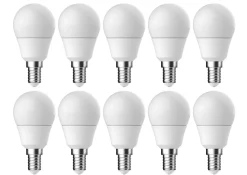 Lot 10 ampoules LED mini globe E14 250lm 2.2W = 25W Ø4.5cm Diall blanc neutre