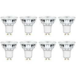 Lot 8 ampoules LED spot réflecteur GU10 345lm 3.6W = 50W Ø5cm Diall blanc chaud