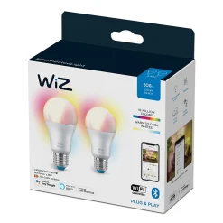 Lot 2 ampoules LED Wiz A60 E27 60W RGB