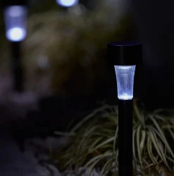 Lot 10 balises extérieures solaires Spike LED intégrée IP44 GoodHome noir