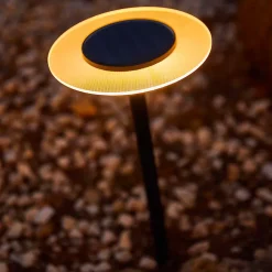 Lot 2 balises solaires LED blanc chaud IP44 8lm L.16 x l.16 x H.35 cm acier noir