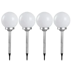 Lot 4 Boule lumineuse solaire pour jardin, lampe LED de jardin borne solaire éclairage solaire d'extérieur - Diamètre 20 x H 53 cm