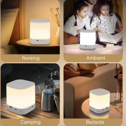 Lot lampes de table led nettlife avec batterie rechargeable de 1800 mah, variateur tactile 3000-6500k usb avec 3 températures