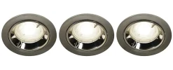 Lot 3 spots à encastrer Caius LED GU10 Ø8,5cm IP44 345lm 50W 5.2W GoodHome blanc neutre chrome