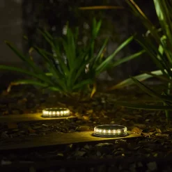 Lot 2 spots encastrables solaire LED Lumisky IP44 60lm blanc chaud l.12cm noir