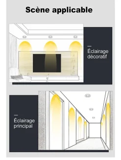 Lot de 10 - Spot LED encastrable orientable, 7W 6000K Blanc froid transformateur intégré pour plafond