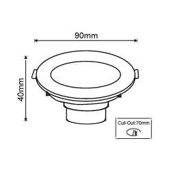Lot de 2 - Spots à encastrer salle de bains led intégrée Etanche IP65 3000k Blanc Chaud - Digilamp